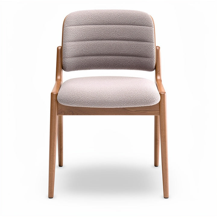 **Technische titel in het Nederlands: Moderne houten stoel met gestoffeerde zitting**