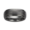 Moderne zwarte titanium trouwring met geborsteld oppervlak
