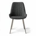 **Moderne eetstoel met stoffen bekleding en metalen poten**