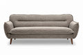 **Moderne grijze bank met houten poten**