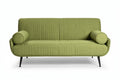 **Moderne groene bank met gestreept patroon en ronde armleuningen**