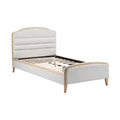 Elegant Eenpersoons Bed met Houten Hoofdeinde en Lattenbodem