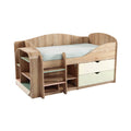 Multifunctioneel kinderbed met opbergruimte en boekenplanken